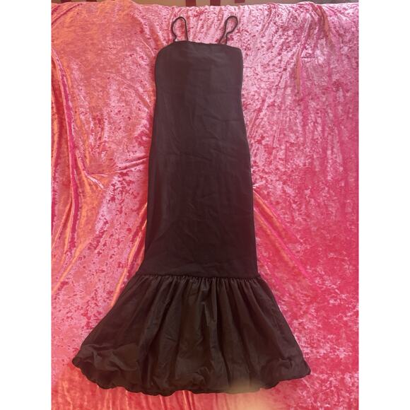 Commense Dresses & Skirts - NWT Commense Black Midi Dress Ribbed Bubble Hem Women's Small Tank Top